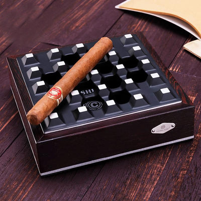 Four Cigar Slot Metallic Ashtray - Cigar Drape Accessories